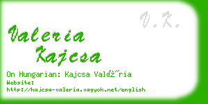 valeria kajcsa business card